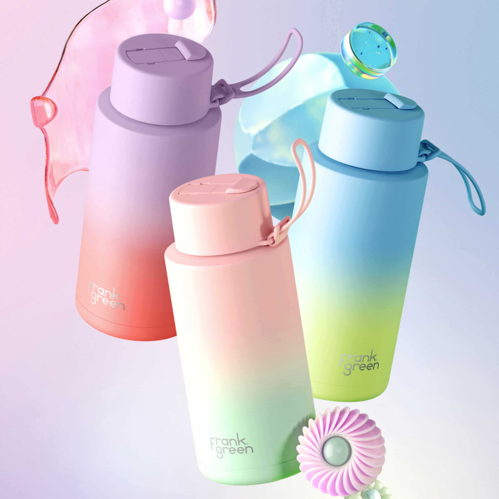 Frank Green Limited Edition Reusable Bottle 1L (34oz) Blushed/Mint